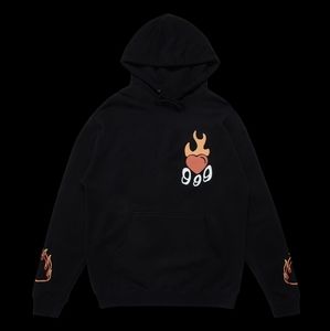 Juice Wrld Burning hearts hoodie black